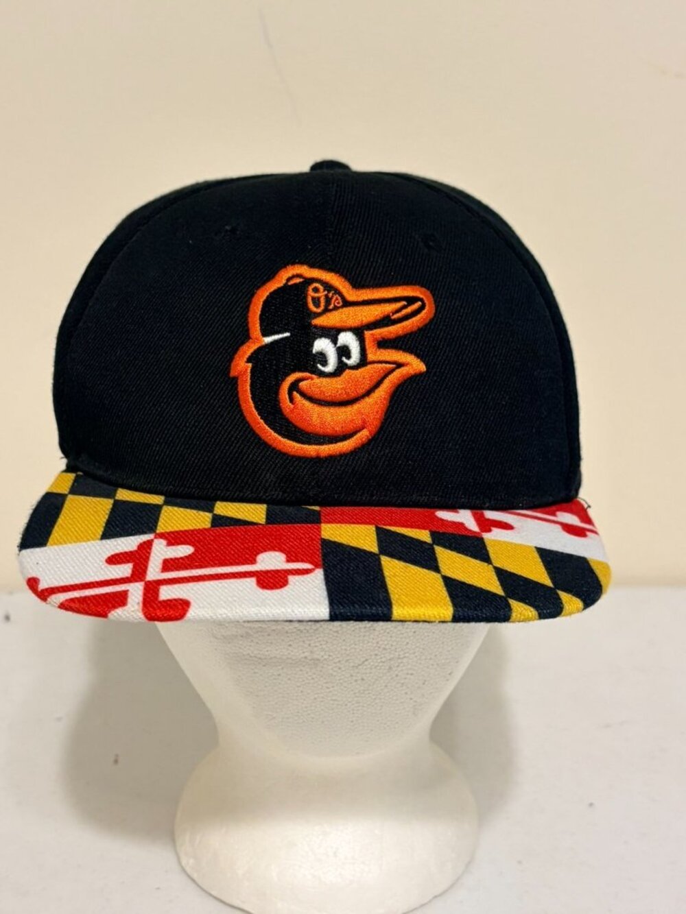 Baltimore Orioles Black Maryland Flag Bill Dap SGA Snapback Hat OSFA